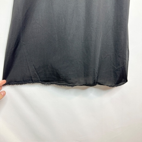 VINTAGE Vanity Fair Black Lace Trim Nylon Slip Mini Dress Romantic Womens 36 Med - Picture 6 of 15